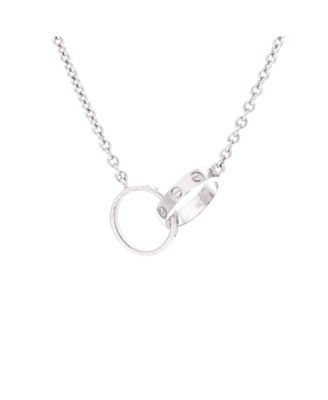  Love Interlocking Necklace 18K White Gold 17.25"