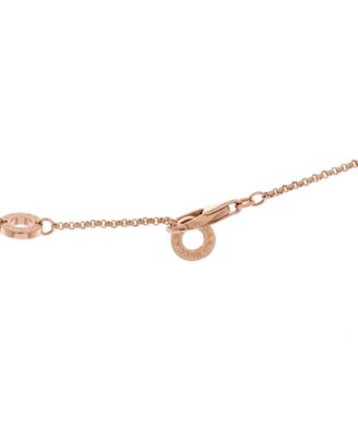  Mini B.Zero1 Pendant Necklace 18K Rose Gold with Pave Diamonds 17.25"