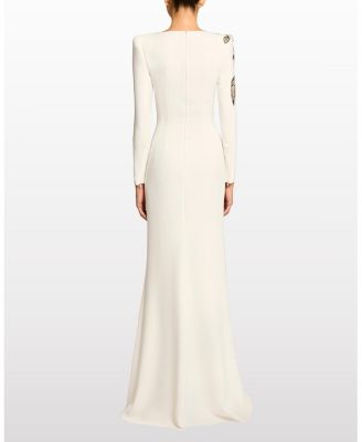 Slipper Orchid Floral-Embellished Maxi Dress