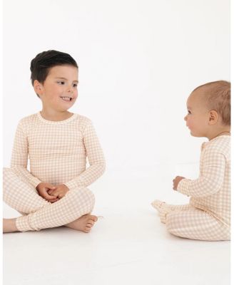  Boys' Sandstone Gingham Bamboo Sleeper - Baby