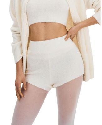  Sera Wool-Blend Ribbed Knit Mini Shorts