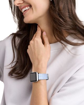 Pastel Blue Leather Band for Apple Watch&reg;, 38/40/41/42mm and 42/44/45/46/49mm