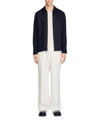 Wing Collar Zip Shirt