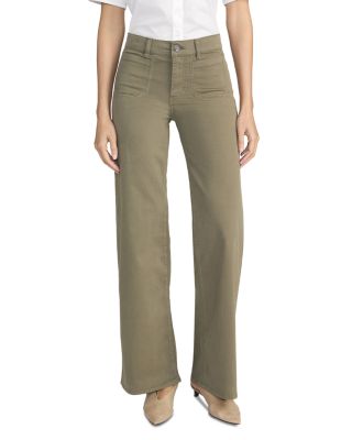 Le Slim High Rise Palazzo Jeans in Grasshopper