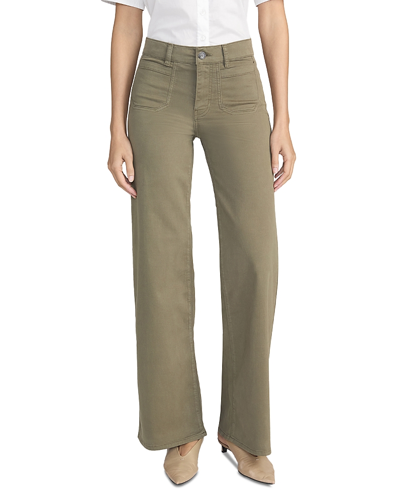 Frame Le Slim High Rise Palazzo Jeans in Grasshopper