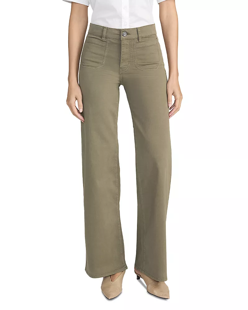 Frame Le Slim High Rise Palazzo Jeans in Grasshopper