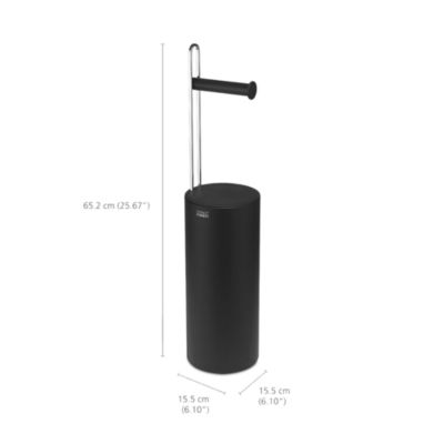 Easy Store™ Toilet Paper Roll Holder with Concealed Storage - Black