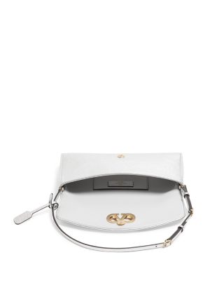 DeVain VLogo Laminated Nappa Leather Small Shoulder Bag