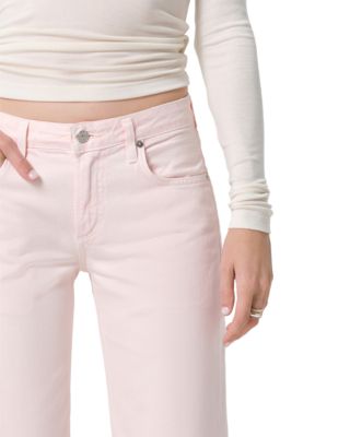 Faye Vintage Mid Rise Straight Ankle Jeans in Pale Coral