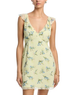 Marina Silky Chiffon Harper Fleur Mini Dress