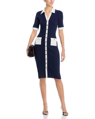 Elbow Sleeve Rib Sweater Dress