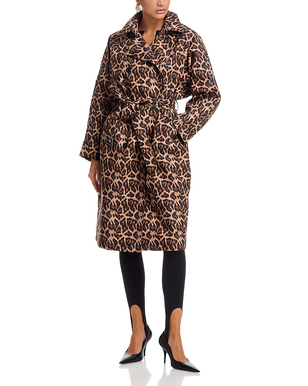 Aqua Leopard Trench Coat - Exclusive
