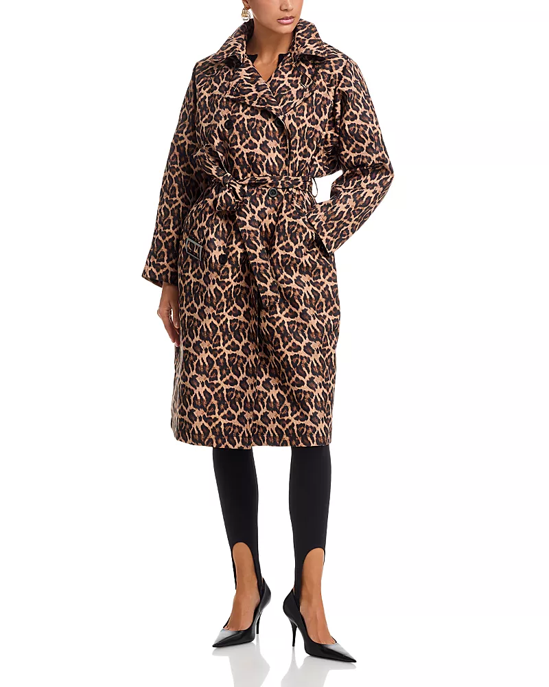 Aqua Leopard Trench Coat - Exclusive