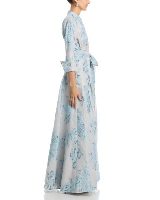 Metallic Jacquard Shirt Dress Gown