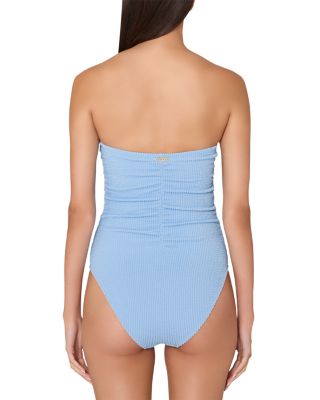 Textured Ruched One Piece Swimsuit