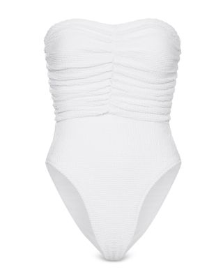 Textured Ruched One Piece Swimsuit