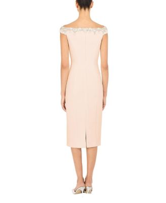  Valorie Beaded Off-Shoulder Midi Dress