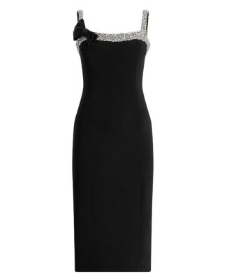  Lucy Crystal-Embellished Bow Midi Dress