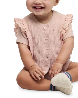 Girls' Cozychic Ultra Lite Eyelet Ruffled Vest, Tee & Shorts Set - Baby