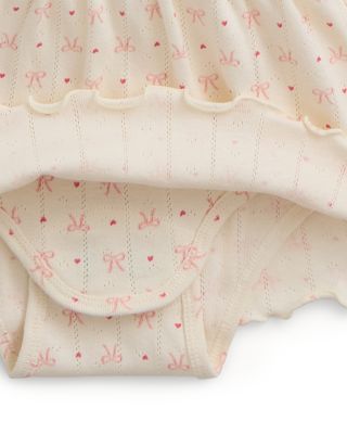 Girls' Heart & Bow Pointelle Bodysuit Dress - Baby