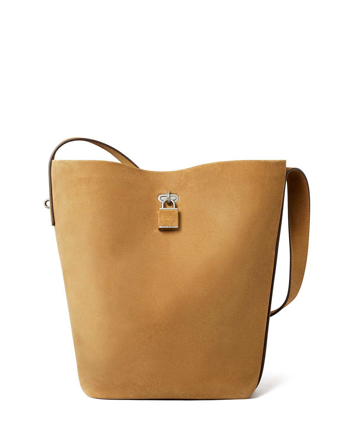 Tory Burch Lock Suede Slim Bucket Bag