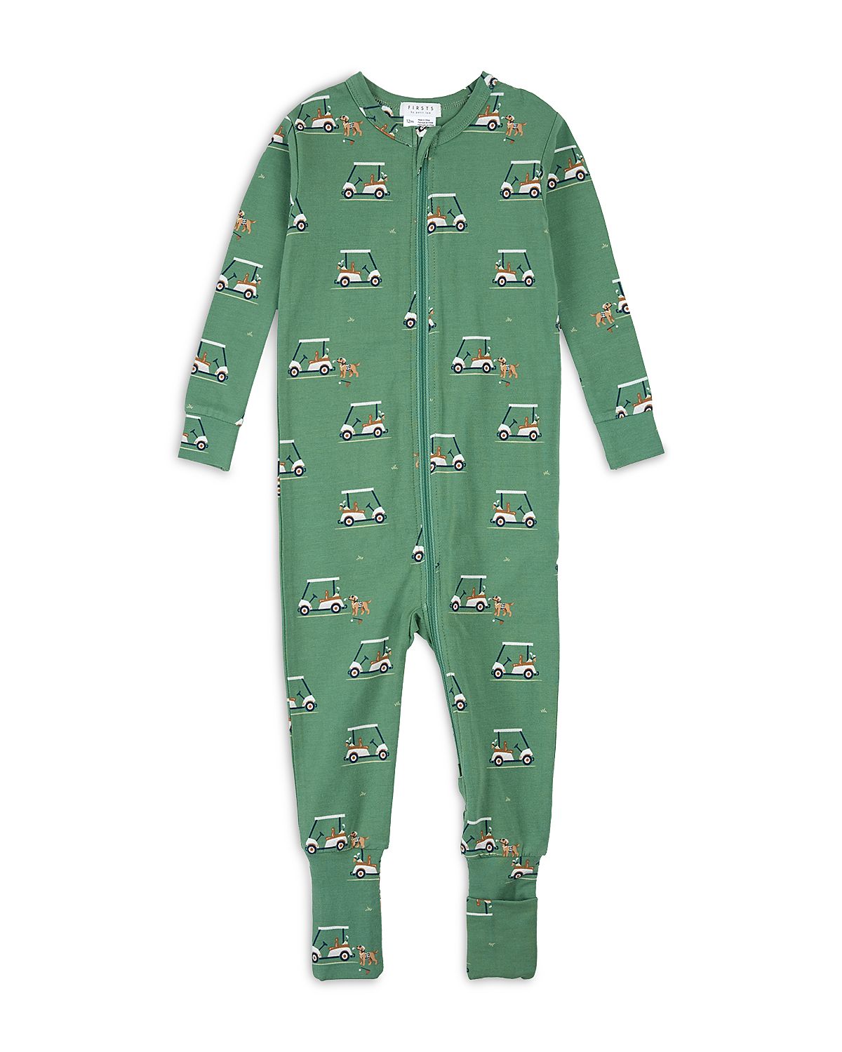 Firsts by petit lem Boys' Golf Carts Print Convertible Sleeper Jumpsuit - Baby