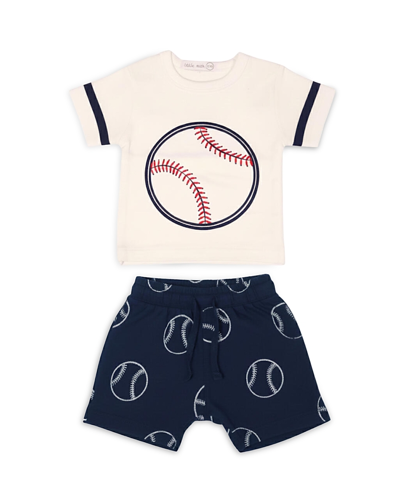 Little Mish Boys' Baseball Number Tee & French Terry Shorts Set - Baby