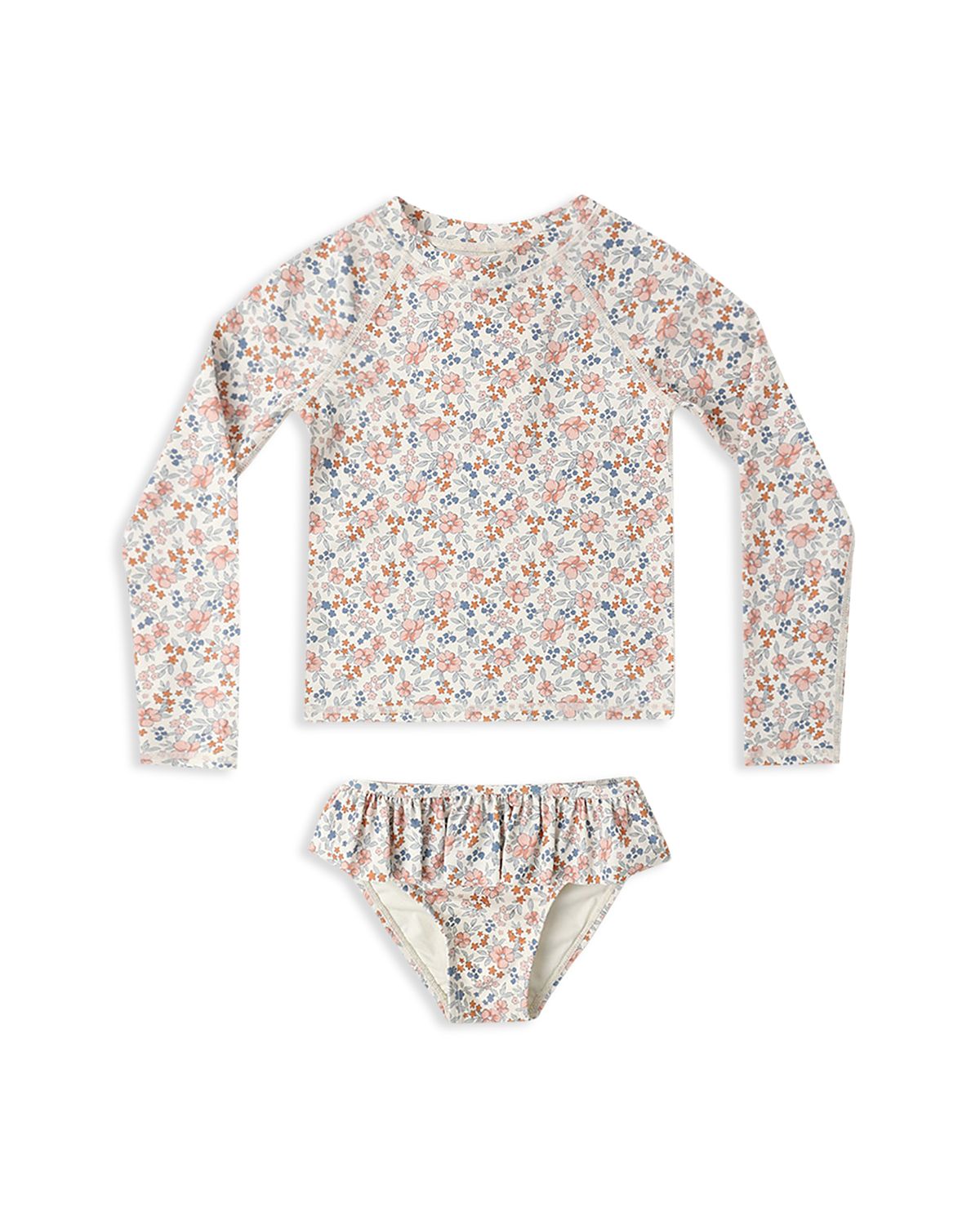 Rylee + Cru Girls' Flower Fields Two Piece Rashguard Swimsuit - Baby