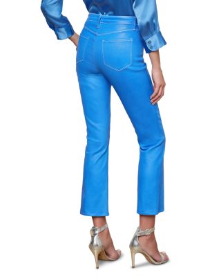 Tati Mid Rise Crop Micro Bootcut Jeans in Regatta Blue