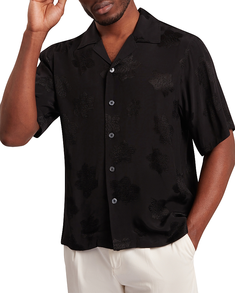 Ted Baker Thovan Short Sleeve Relaxed Fit Mesh Cut Out Shirt