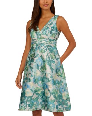 Floral Jacquard Midi Dress