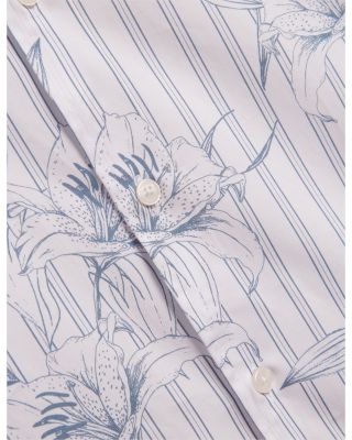 Cipher Long Sleeve Regular Fit Stripe Floral Print Shirt