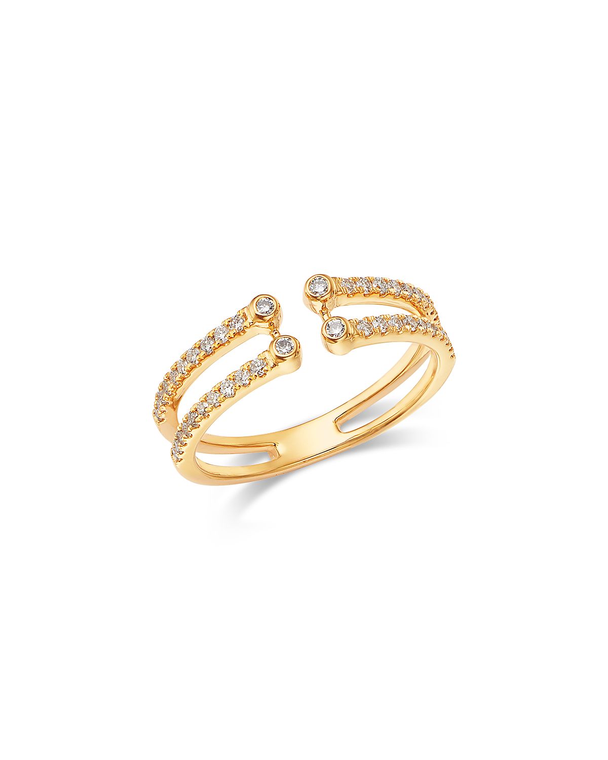 Moon & Meadow 14K Yellow Gold Lab Grown Diamond Double Stack Cuff Ring
