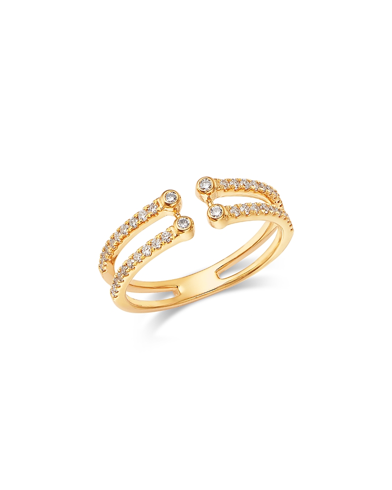 Moon & Meadow 14K Yellow Gold Lab Grown Diamond Double Stack Cuff Ring