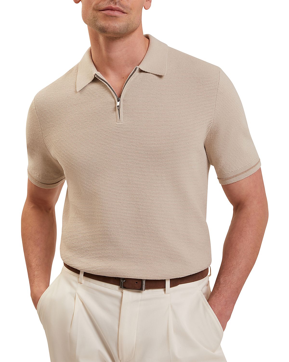 Ted Baker Deckers Ottoman Quarter Zip Polo