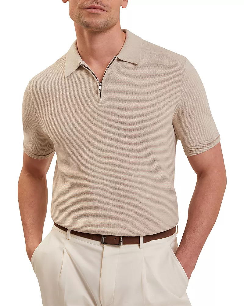 Ted Baker Deckers Ottoman Quarter Zip Polo