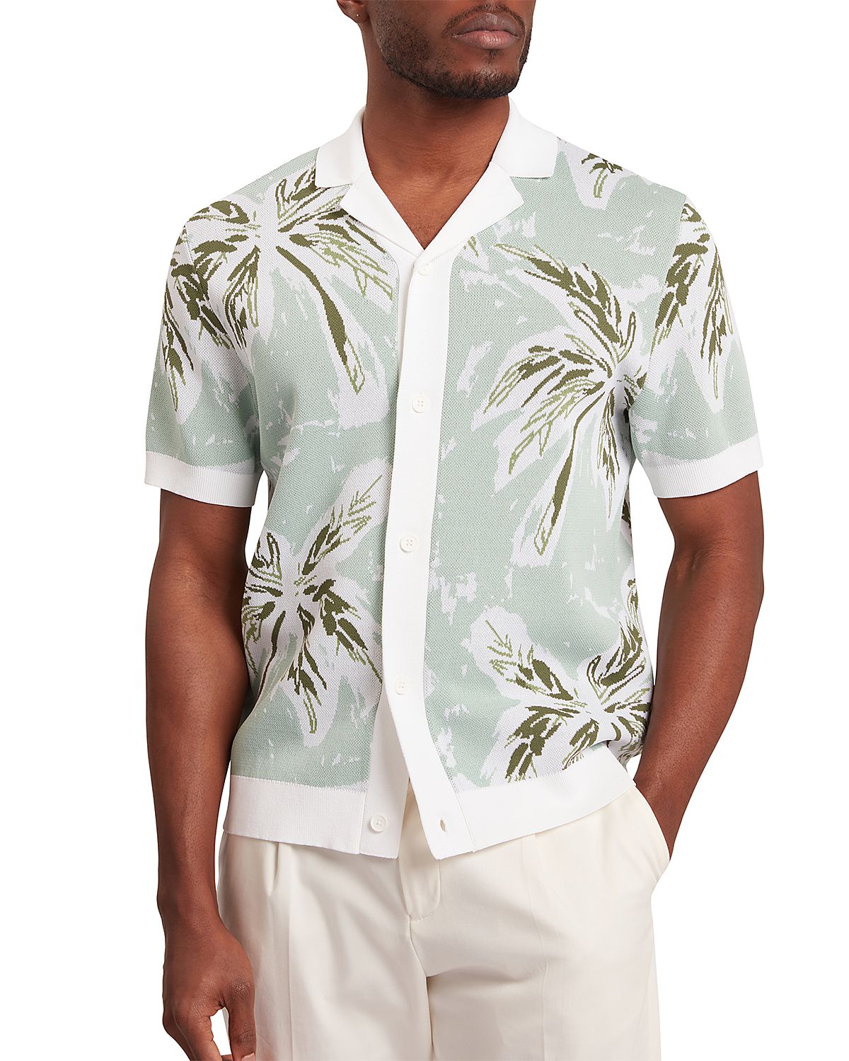 Ted Baker Kyes Knitted Leaf Camp Shirt