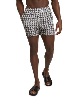 4.72" Belaire Tile Geo Printed Swim Short