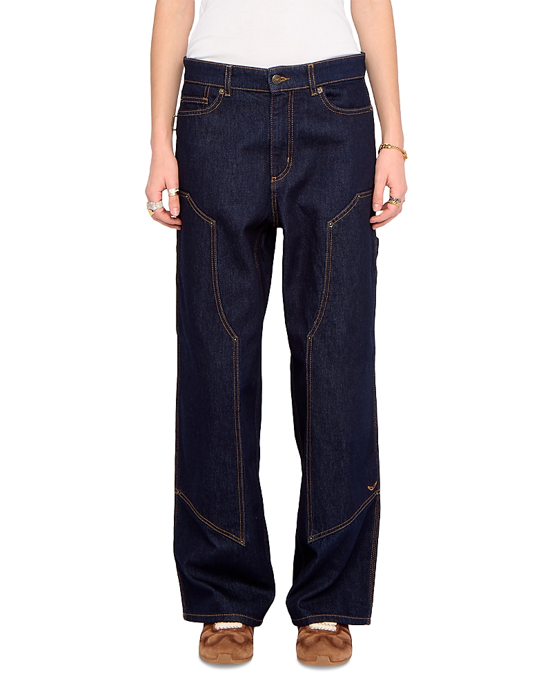 Zadig & Voltaire Perya Mid Rise Straight Leg Jeans in Brut