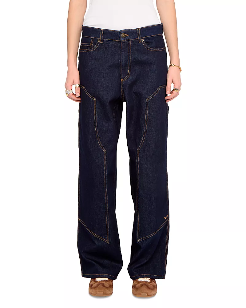 Zadig & Voltaire Perya Mid Rise Straight Leg Jeans in Brut