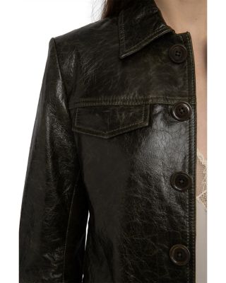 Liam Cuir Glossy Leather Jacket 