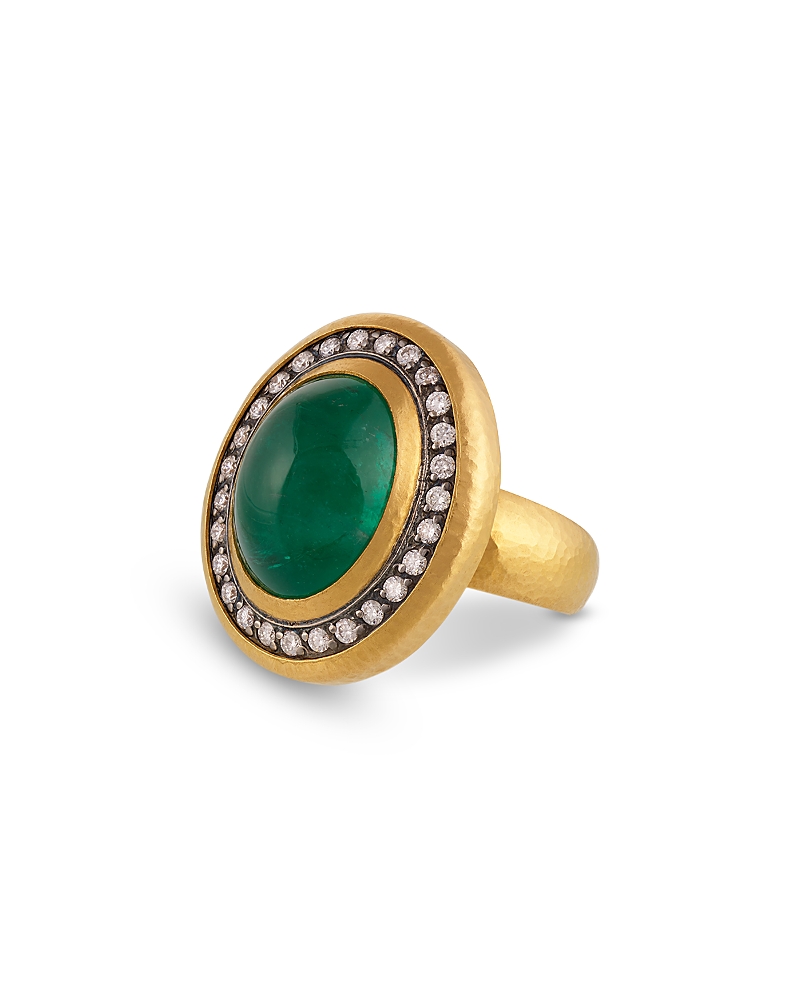 Gurhan 24k Yellow Gold Muse Emerald & Diamond Cocktail Ring