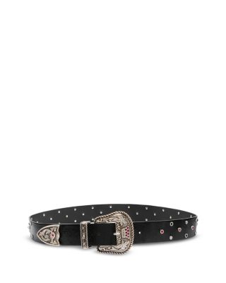 Women's Tex Crystal & Leather Waist Belt