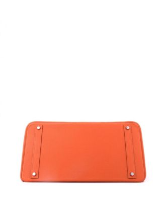 Birkin 40 Handbag Orange Togo with Palladium Hardware