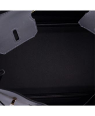 Birkin 25 Handbag Grey Swift with Permabrass Hardware