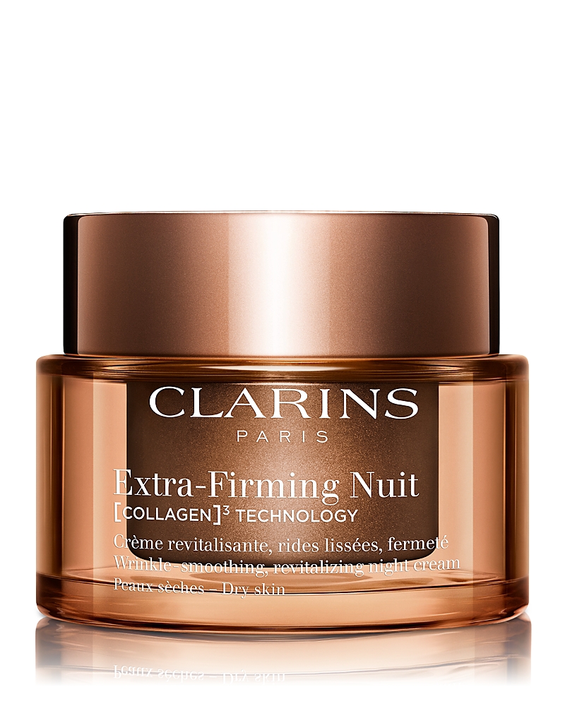 Clarins Extra Firming Night Cream Refillable Moisturizer with Collagen Polypeptide & Niacinamide for Dry Skin 1.7 oz.