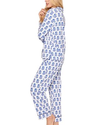 Something Blue Bows Long Pajama Set