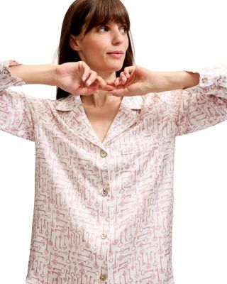 Silk Key To My Heart Long Pajama Set