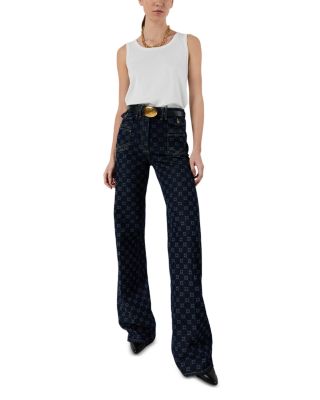 Anna High Rise Flared Jeans in Blue