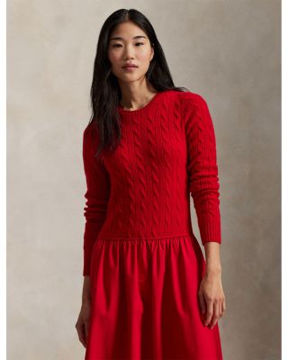 Lunar New Year Cable Knit Mixed Media Dress